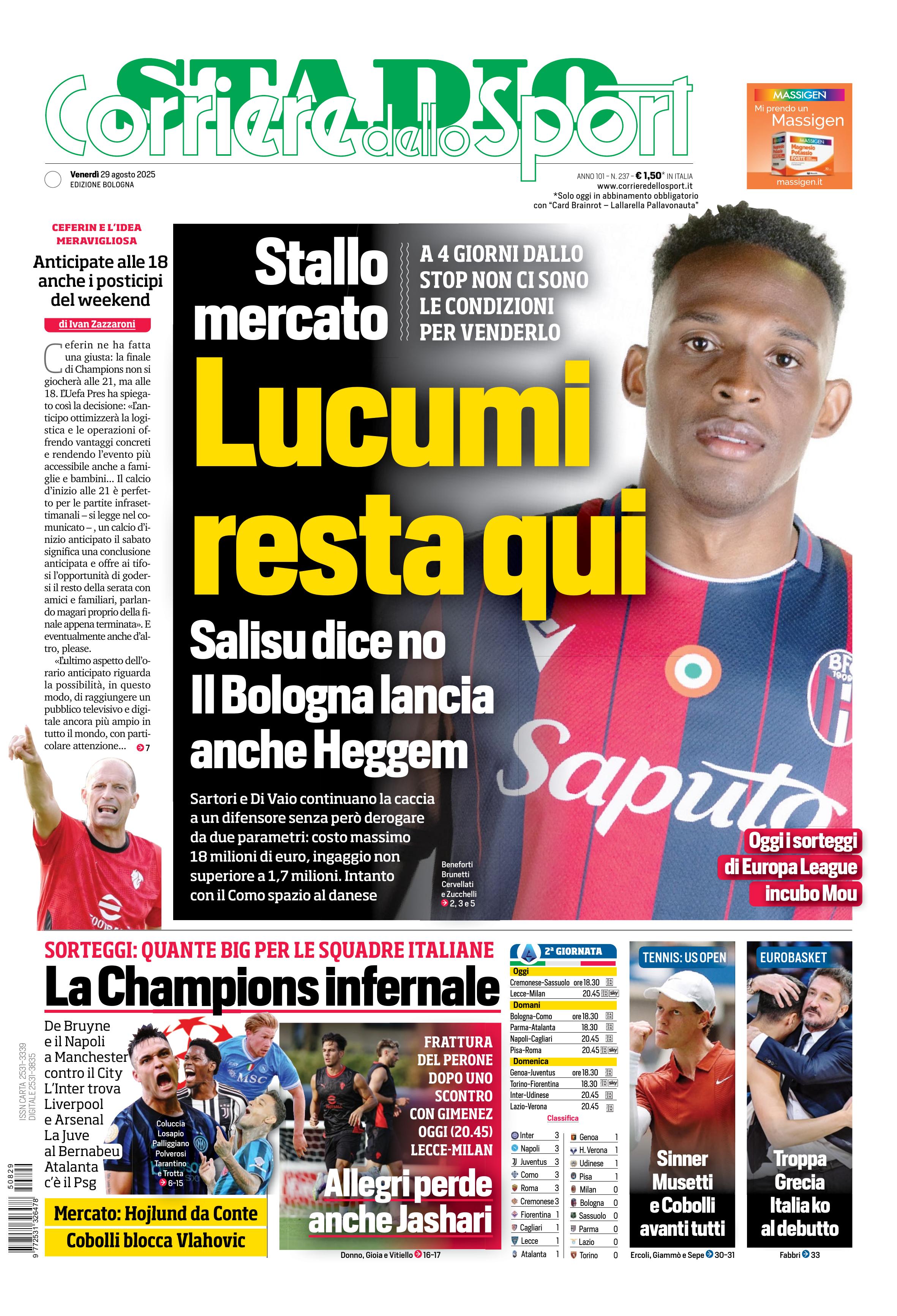 0823 Corriere dello Sport - Bologna - 30 Giorni