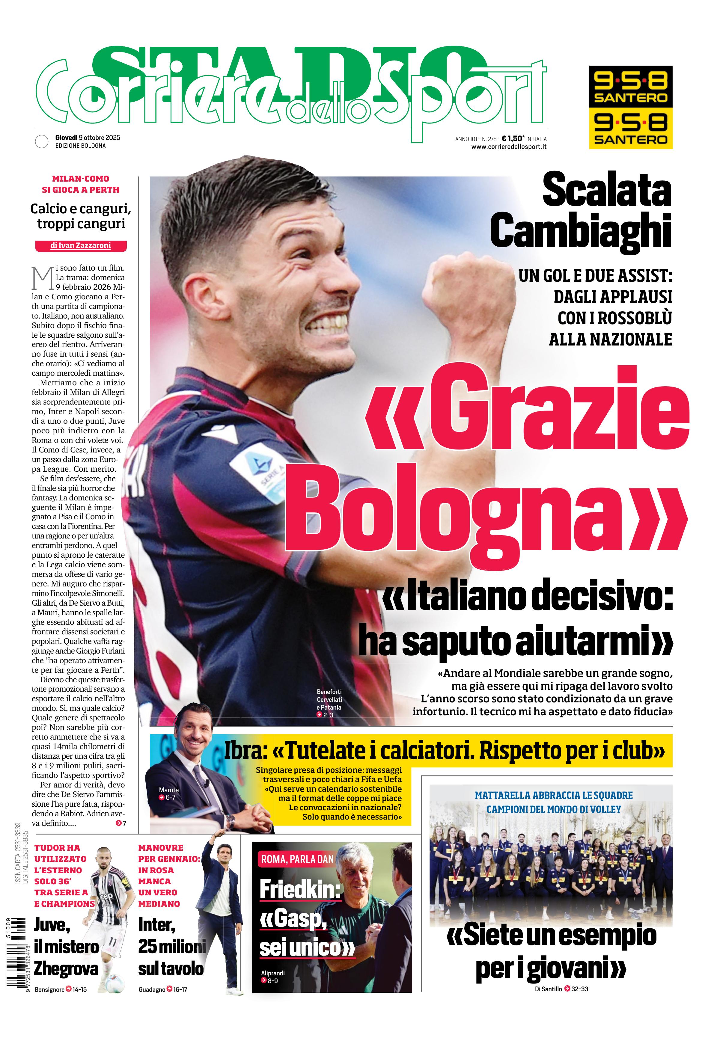0823 Corriere dello Sport - Bologna - 30 Giorni